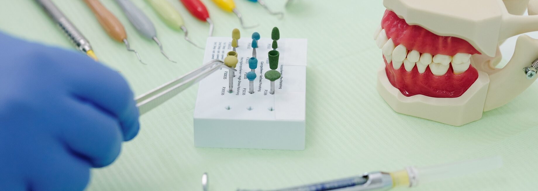 https://www.pexels.com/photo/a-person-with-blue-gloves-holding-a-teeth-model-4270361/